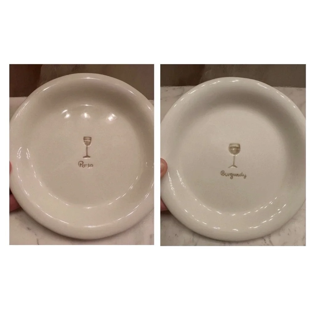 Williams Sonoma Red‎ Wine Series Burgundy/Porto Canapé/Appetizer Plates Set of 2